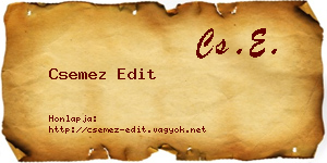 Csemez Edit névjegykártya